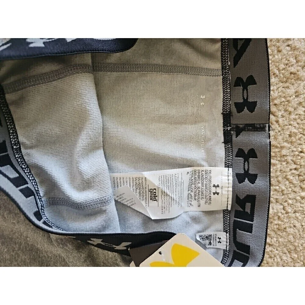 Under Armour ColdGear Boys Leggings Gray XLarge